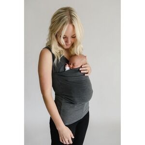 Lalabu Sooth Shirt Womens XS Newborn Infant Baby Mom Gray Sleeveless Knit Preppy